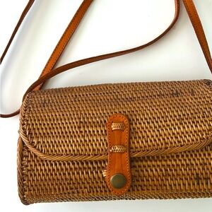 Brown Woven Crossbody Bag
